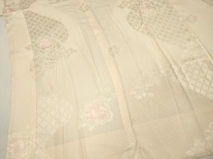 平和屋着物■振袖用長襦袢　無双仕立て　牡丹　暈し染め　正絹　逸品　DABI3523ya