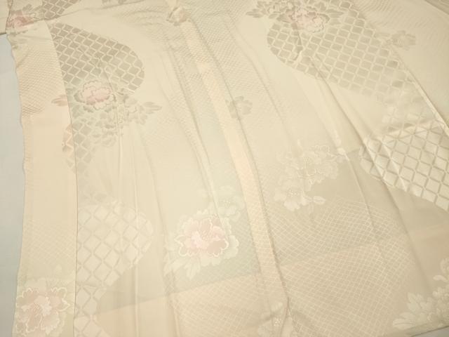 平和屋着物■振袖用長襦袢　無双仕立て　牡丹　暈し染め　正絹　逸品　DABI3523ya