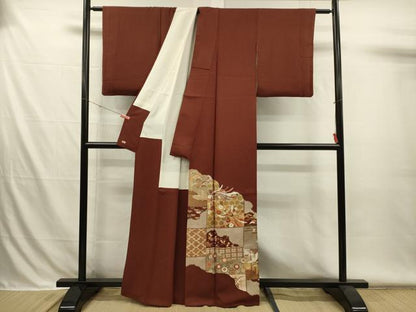 平和屋着物■十日町友禅作家　龍谷　色留袖　鳳凰吉祥花文　金銀彩　三越扱い　正絹　逸品　DABI3527ya
