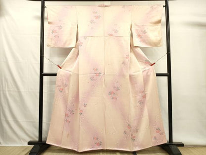 平和屋着物■上質な小紋　草花文　暈し染め　正絹　逸品　DABI3530ya