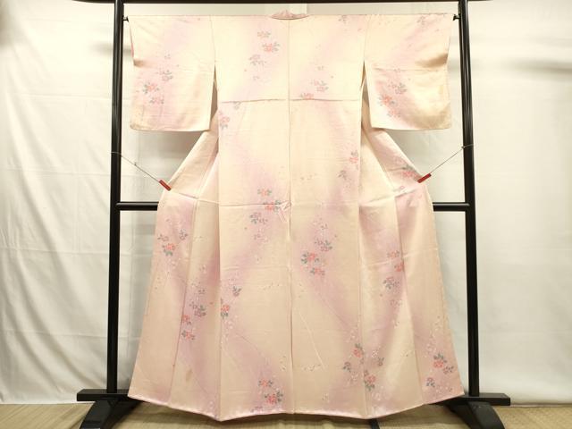 平和屋着物■上質な小紋　草花文　暈し染め　正絹　逸品　DABI3530ya