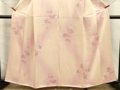 平和屋着物■上質な小紋　草花文　暈し染め　正絹　逸品　DABI3530ya