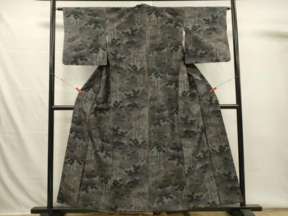 平和屋着物■上質な紬　風景文　正絹　逸品　DABI3537ya