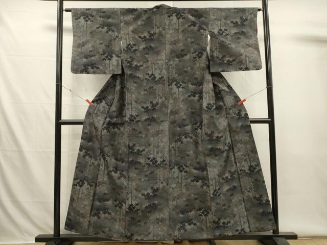 平和屋着物■上質な紬　風景文　正絹　逸品　DABI3537ya