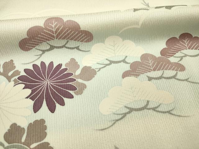 平和屋着物■訪問着　刺繍　草花松文　暈し染め　正絹　逸品　DABI3539ya