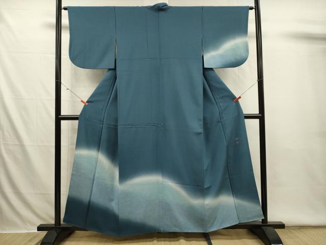 平和屋着物■訪問着　作家物　紬地　霞文　暈し染め　正絹　逸品　DABI3542ya