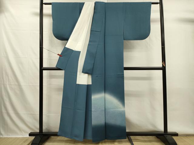 平和屋着物■訪問着　作家物　紬地　霞文　暈し染め　正絹　逸品　DABI3542ya