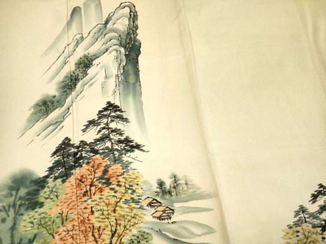平和屋着物■訪問着　手描き　風景文　暈し染め　正絹　逸品　DABI3545ya