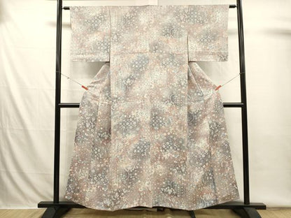 平和屋着物■上質な小紋　更紗花鳥文　暈し染め　正絹　逸品　DABI3546ya