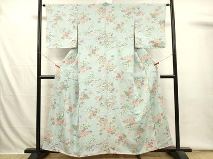 平和屋着物■上質な小紋　草花文　正絹　逸品　DABI3547ya