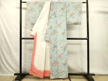 平和屋着物■上質な小紋　草花文　正絹　逸品　DABI3547ya