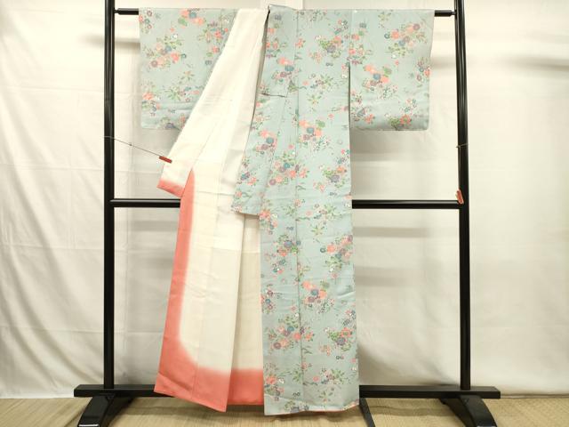 平和屋着物■上質な小紋　草花文　正絹　逸品　DABI3547ya