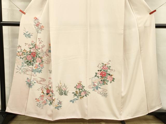 平和屋着物■訪問着　友禅　草花文　正絹　逸品　DABI3548ya
