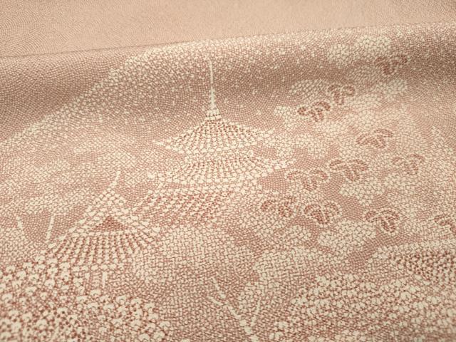 平和屋着物■江戸小紋　訪問着　作家物　風景文　正絹　逸品　DABI3550ya