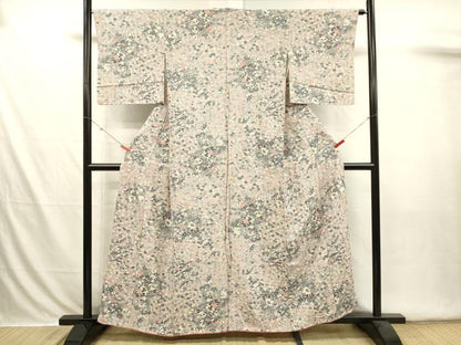 平和屋着物■上質な小紋　花鳥文　正絹　逸品　DABI3557ya