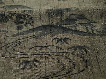 平和屋着物■上質な紬　風景文　正絹　逸品　DABI3558ya