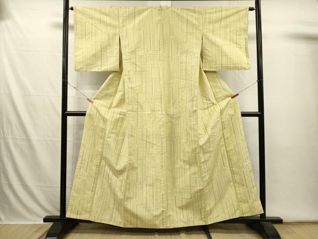 平和屋着物■上質な紬　幾何学文　正絹　逸品　DABI3561ya