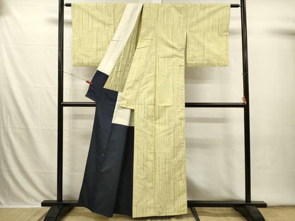 平和屋着物■上質な紬　幾何学文　正絹　逸品　DABI3561ya