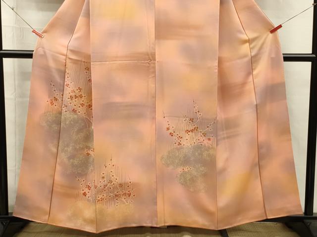 平和屋着物■訪問着　枝花文　暈し染め　金彩　正絹　逸品　DABI3562ya