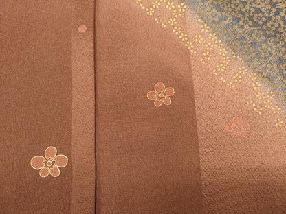平和屋着物■訪問着　駒刺繍　舞花文　暈し染め　金彩　正絹　逸品　DABI3563ya