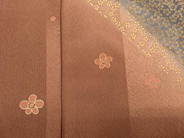 平和屋着物■訪問着　駒刺繍　舞花文　暈し染め　金彩　正絹　逸品　DABI3563ya