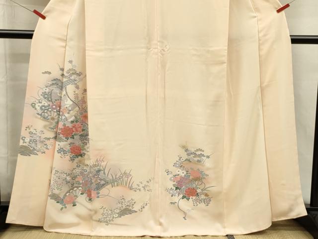 平和屋着物■訪問着　絵巻飛鶴花文　暈し染め　金彩　正絹　逸品　DABI3570ya