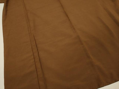 平和屋着物■男性　紬　霞文　黒茶色　正絹　逸品　DABI3573ya
