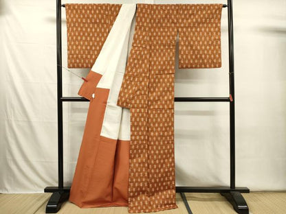 平和屋着物■上質な紬　抽象文様　鈴乃屋扱い　正絹　逸品　DABI3577ya