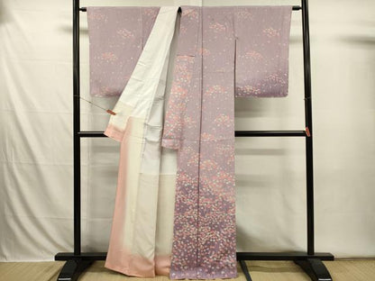 平和屋着物■訪問着　草花文　暈し染め　正絹　逸品　DABI3578ya