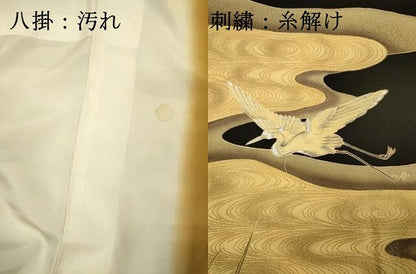 平和屋着物■訪問着　刺繍　流水飛鳥文　金彩　正絹　逸品　DABI3582ya
