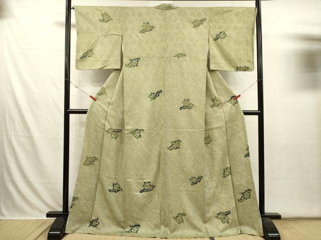 平和屋着物■上質な小紋　総絞り　楓文　正絹　逸品　DABI3583ya