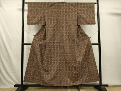 平和屋着物■上質な紬　抽象文様　正絹　逸品　DABI3590ya
