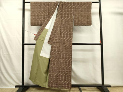 平和屋着物■上質な紬　抽象文様　正絹　逸品　DABI3590ya