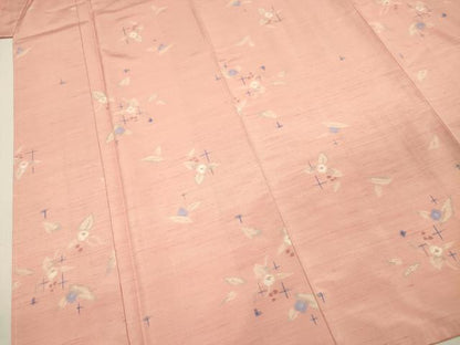 平和屋着物■上質な紬　十字絣花文　正絹　逸品　DABI3593ya