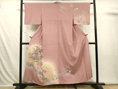 平和屋着物■訪問着　御所車花文　暈し染め　金彩　正絹　逸品　DABI3596ya