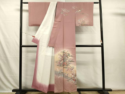 平和屋着物■訪問着　御所車花文　暈し染め　金彩　正絹　逸品　DABI3596ya