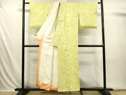 平和屋着物■上質な小紋　総絞り　芝尽くし　正絹　逸品　DABI3598ya