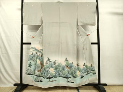 平和屋着物■豪華色留袖　作家物　手描き　風景人物文　暈し染め　金糸　正絹　逸品　DABI3601ya