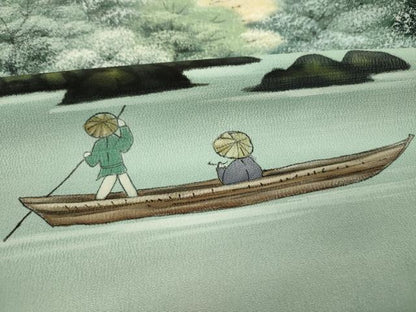 平和屋着物■豪華色留袖　作家物　手描き　風景人物文　暈し染め　金糸　正絹　逸品　DABI3601ya