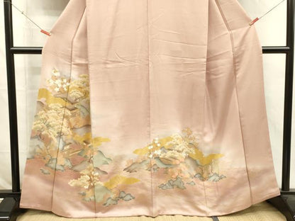平和屋着物■豪華色留袖　風景花松文　暈し染め　金彩　正絹　逸品　DABI3606ya
