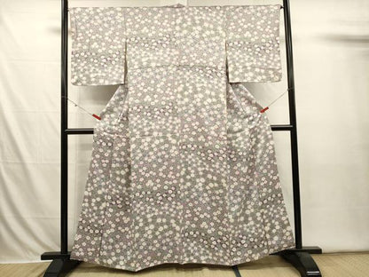 平和屋着物■上質な小紋　花尽くし　正絹　逸品　DABI3612ya