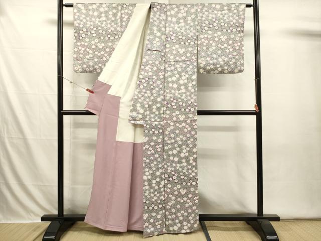 平和屋着物■上質な小紋　花尽くし　正絹　逸品　DABI3612ya