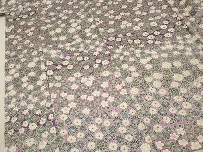 平和屋着物■上質な小紋　花尽くし　正絹　逸品　DABI3612ya