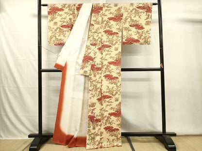 平和屋着物■上質な小紋　雲取り鳳凰花文　正絹　逸品　DABI3614ya