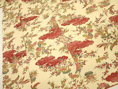 平和屋着物■上質な小紋　雲取り鳳凰花文　正絹　逸品　DABI3614ya