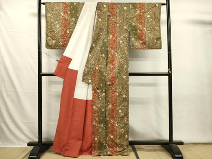 平和屋着物■上質な小紋　舞花花鳥間道　宝尽くし　金彩　正絹　逸品　DABI3615ya