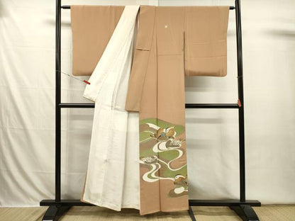 平和屋着物■豪華色留袖　鴛鴦　金彩　正絹　逸品　DABI3617ya