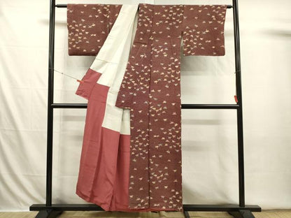 平和屋着物■上質な小紋　折り鶴　正絹　逸品　DABI3619ya