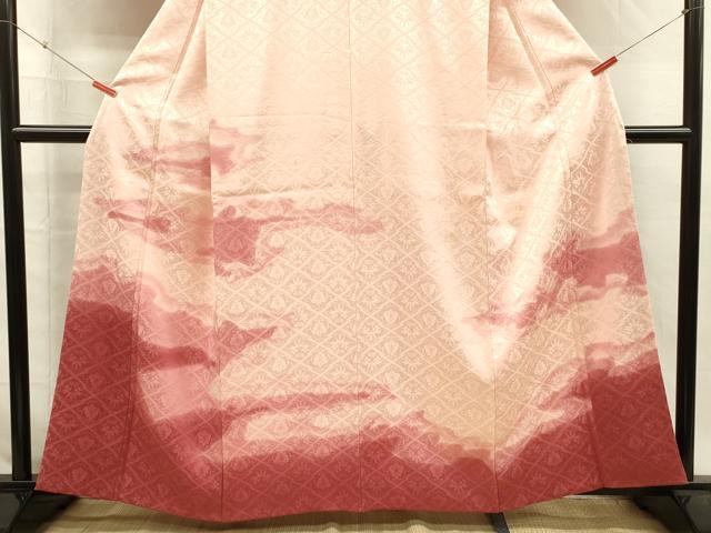平和屋着物■訪問着　松皮菱更紗花唐草文　暈し染め　正絹　逸品　DABI3622ya