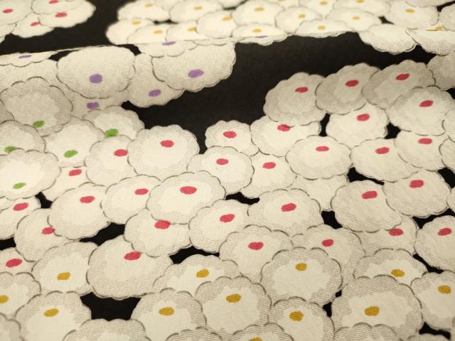 平和屋着物■上質な小紋　光琳菊　黒留　正絹　逸品　DABI3626ya